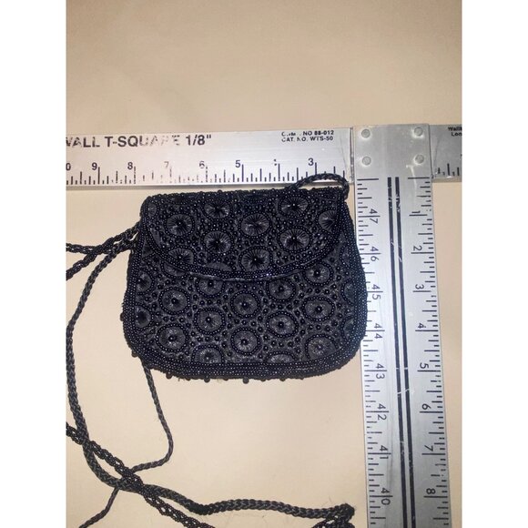 Beaded Sasha Evening Bag With Intricate Design & Long Strap - Picture 6 of 10